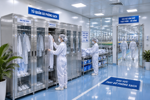 TỦ QUẦN ÁO PHÒNG SẠCH – MẮT XÍCH QUAN TRỌNG TRONG KIỂM SOÁT NHIỄM