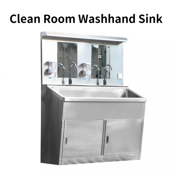 Bồn rửa tay đôi bằng thép không gỉ 304 tùy chỉnh cho thiết bị chăm sóc sức khỏe 0
