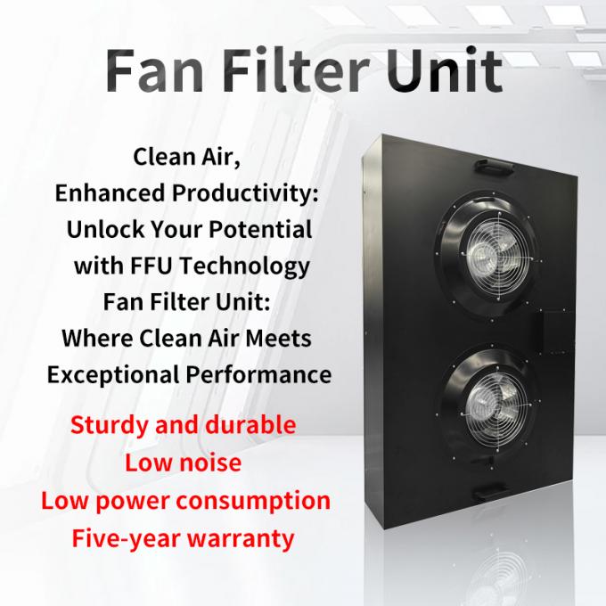 Bộ lọc quạt FFU sơn tấm lạnh màu đen cho phòng sạch 0