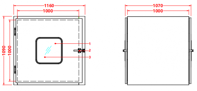 Hộp đựng dụng cụ phòng sạch cỡ lớn 1160mm | Cửa lồi | Kết cấu thép/201 SS 1